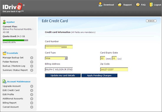 IDrive Web Access and Account Management